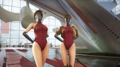 Tartan Swimsuit Twins 1