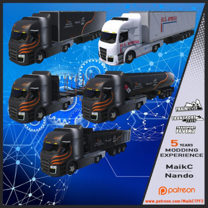 Nikola E-Truck with various trailers